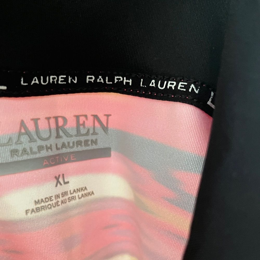 Ralph Lauren Pink and Black Activewear Top 1/4 Zip Thumbholes SZ XL - Picture 2 of 8